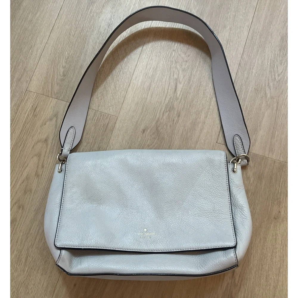 Kate Spade Atwood Place Adair Gray Leather Shoulder Bag *Some‎ Light Scratches*